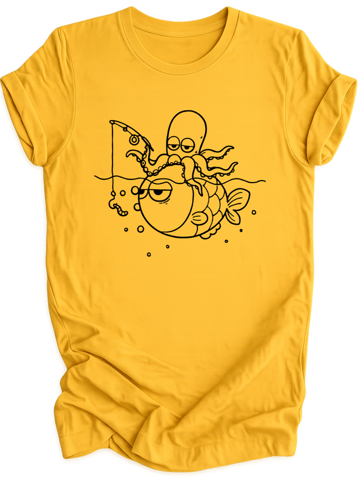 Lazy Octopus Fishing Unisex T-Shirt