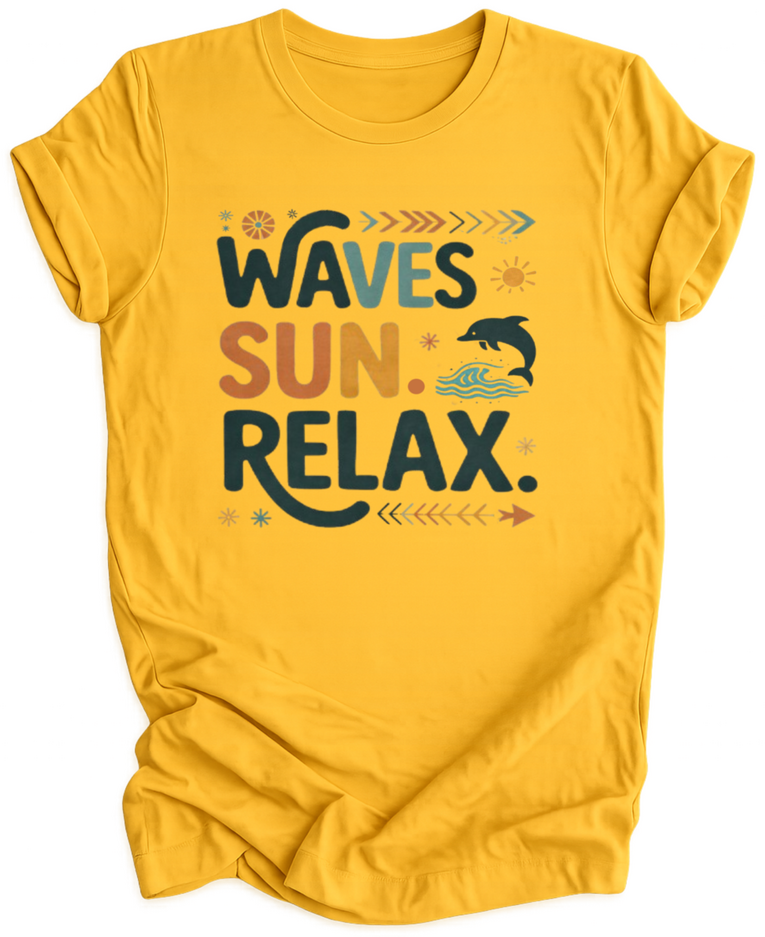 Waves. Sun. Relax. Unisex T-Shirt