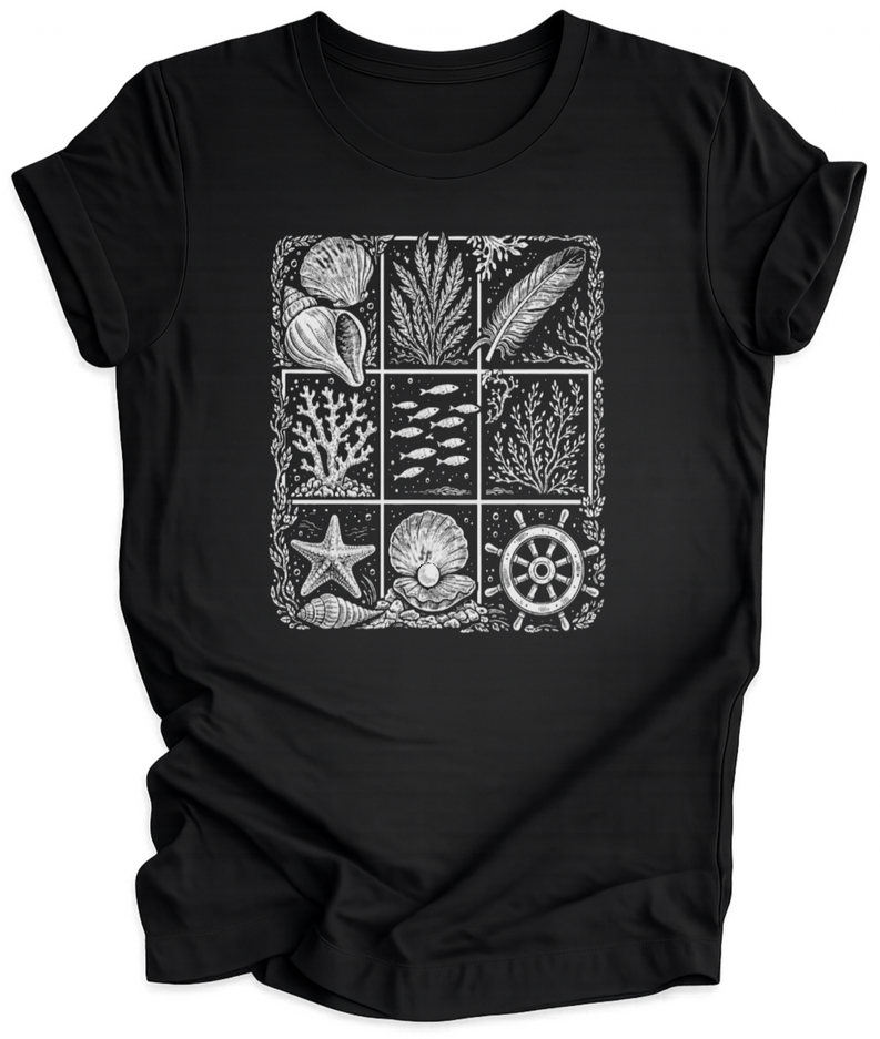 Ocean Elements Grid Unisex T-Shirt